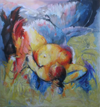 Vallende engel, Afmeting 150 x 160cm