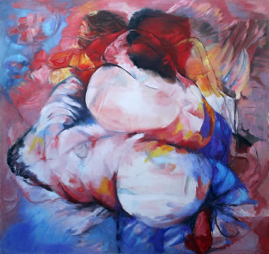 Bewuste val voor de liefde, Afmeting 160 x 150cm